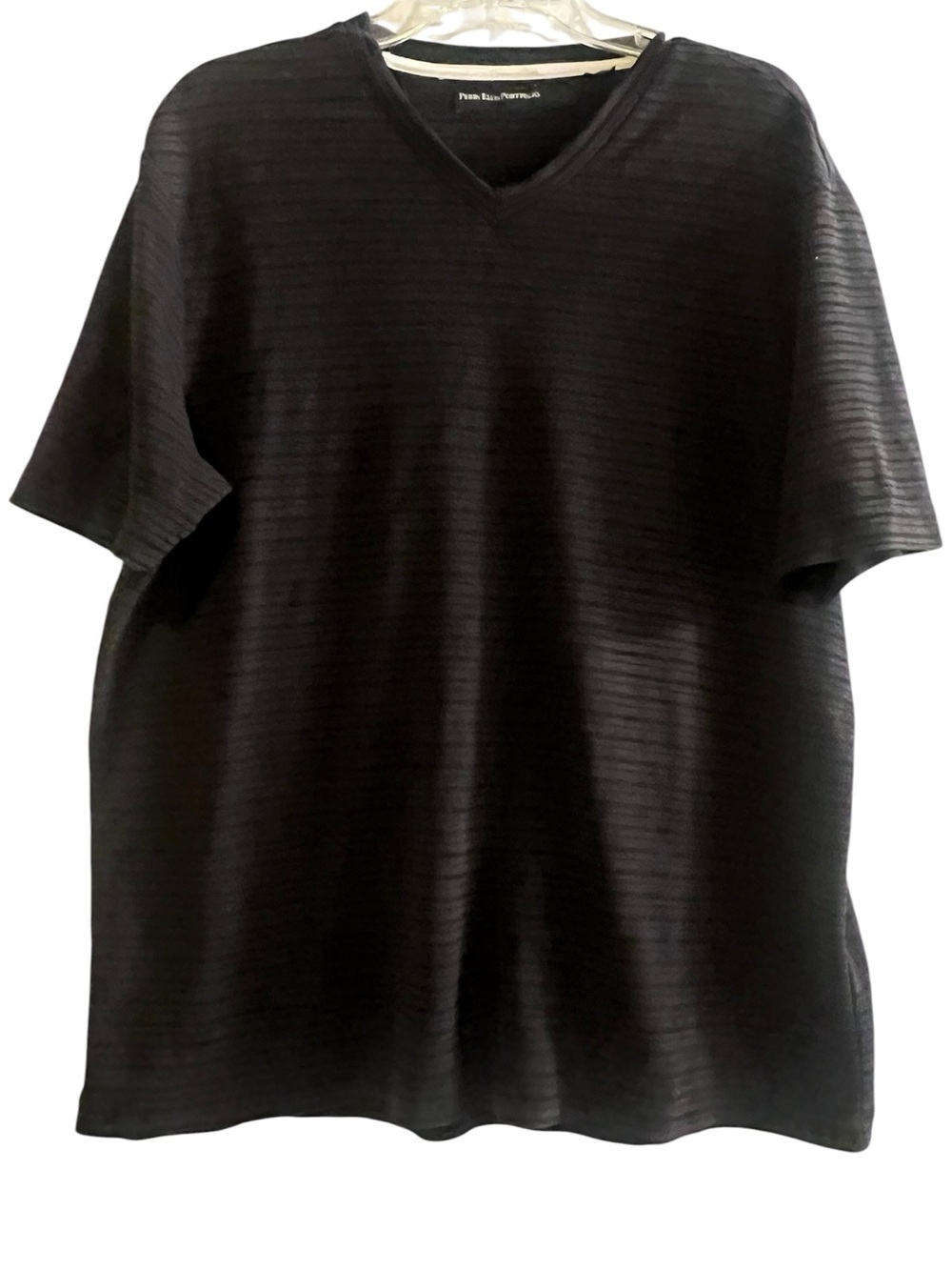 Perry Ellis Portfolio Striped V-neck T-shirt
